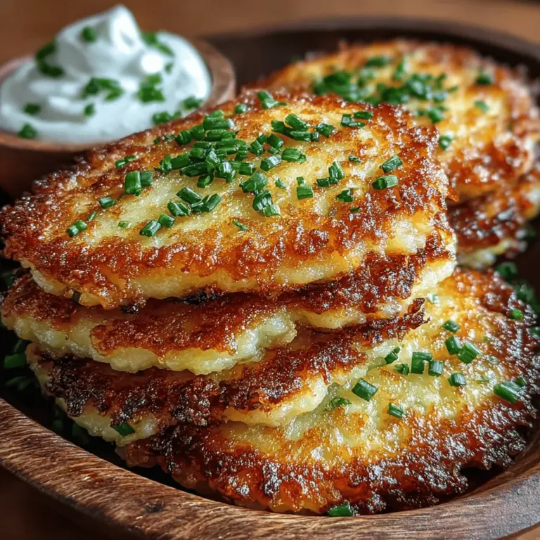 Discover the delectable world of Golden Crispy Potato Pancakes, a delightful dish that combines simplicity with incredible flavor. These pancakes are not only a cherished comfort food but also a fantastic way to enjoy the humble potato in a crispy and satisfying form. Perfect for breakfast, brunch, or even as a savory snack, this recipe will guide you through the steps to create these golden delights right in your kitchen.