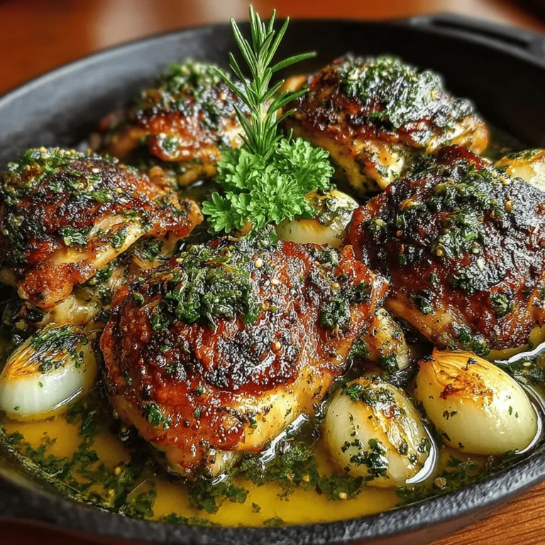 In the world of culinary delights, few dishes evoke a sense of comfort and satisfaction quite like Savory Roasted Garlic and Herb Chicken Thighs. This recipe not only tantalizes the taste buds but also fills the kitchen with an irresistible aroma, making it the perfect choice for family dinners or special gatherings. With succulent chicken thighs marinated in a fragrant herb paste and roasted to perfection, this dish embodies the essence of home-cooked goodness.