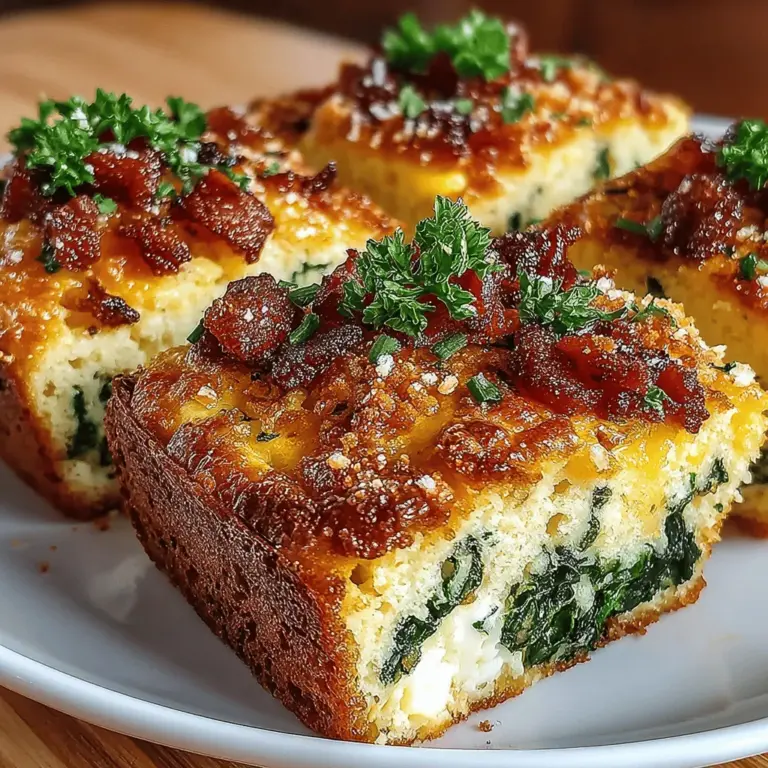 The Savory Bacon & Spinach Egg Bake is more than just a dish; it's a versatile culinary experience that caters to breakfast, brunch, and even light dinners. Imagine a meal that combines the irresistible crunch of crispy bacon with the vibrant freshness of spinach and the creamy richness of cheese. This egg bake offers a perfect balance of flavors and textures, making it a wholesome choice for busy families and anyone looking to enjoy a delicious homemade meal. Not only is it straightforward to prepare, but it also appeals to both adults and children alike, ensuring that everyone at the table will leave satisfied.