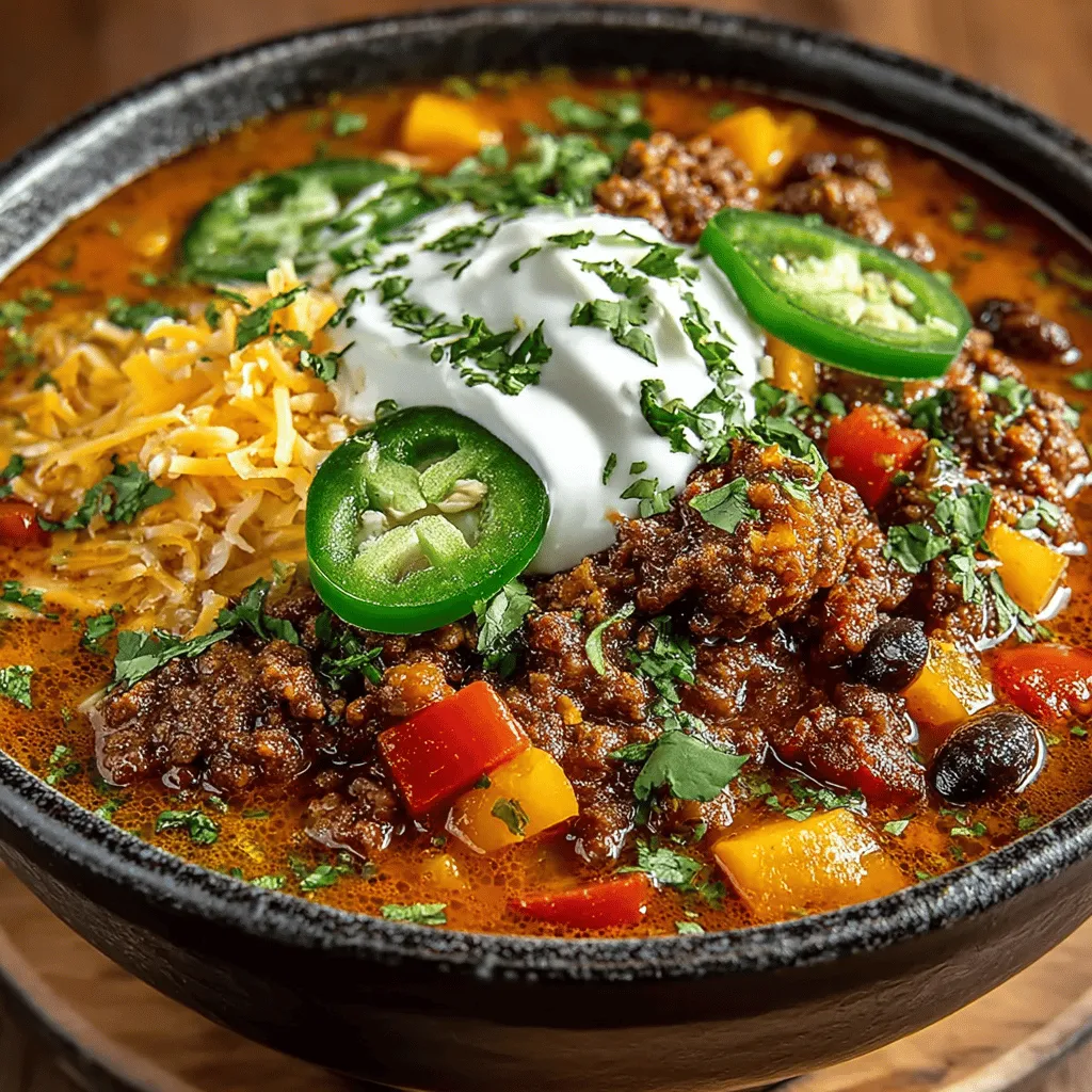 - 1 pound ground beef - 1 can (15 oz) pumpkin puree - 1 can (15 oz) black beans, drained and rinsed - 1 can (15 oz) kidney beans, drained and rinsed - 1 medium onion, diced - 3 cloves garlic, minced - 1 bell pepper, diced (any color) - 2 cups beef broth - 2 tablespoons chili powder - 1 teaspoon ground cumin - 1 teaspoon smoked paprika - 1/2 teaspoon cayenne pepper (adjust to taste) - Salt and pepper to taste - 2 tablespoons olive oil - Optional toppings: sour cream, shredded cheese, chopped green onions