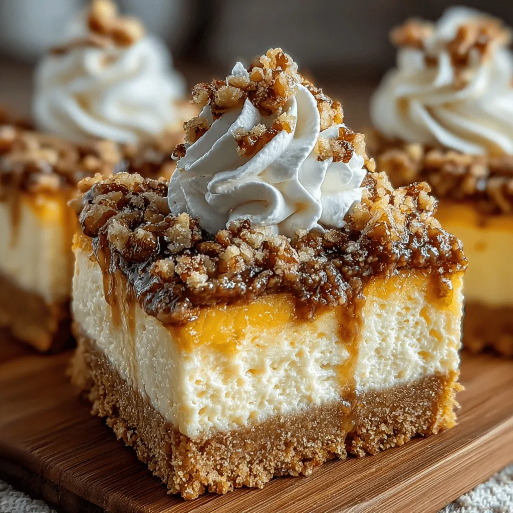 To enhance your Spiced Pumpkin Cheesecake Bars, consider dressing them up with some optional toppings that add both flavor and visual appeal: