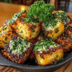 - 2 large sweet potatoes, peeled and cubed - 3 tablespoons olive oil - 1 teaspoon garlic powder - 1 teaspoon paprika - 1 teaspoon salt - ½ teaspoon black pepper - ½ cup grated Parmesan cheese - Fresh parsley, chopped (for garnish)