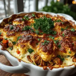 Hearty Chicken Pot Pie Casserole Delight: Recipe Completion and Serving Ideas