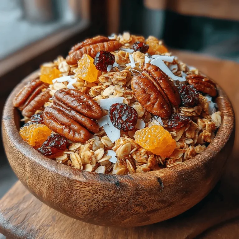 - 3 cups rolled oats - 1 cup pecans, roughly chopped - 1/2 cup unsweetened shredded coconut - 1/2 cup sunflower seeds - 1/2 cup maple syrup - 1/4 cup coconut oil, melted - 1 teaspoon vanilla extract - 1 teaspoon ground cinnamon - 1/2 teaspoon salt - 1/2 cup optional dried fruits (such as cranberries or raisins)