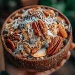 - 3 cups rolled oats - 1 cup pecans, roughly chopped - 1 cup almonds, sliced - 1 cup unsweetened shredded coconut - 1/2 teaspoon sea salt - 1 teaspoon ground cinnamon - 1/2 cup pure maple syrup - 1/4 cup coconut oil, melted - Optional: 1/2 cup dried cranberries, raisins, or chocolate chips